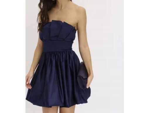 B.P.C sukienka granatowa balonowa efektowna r.44