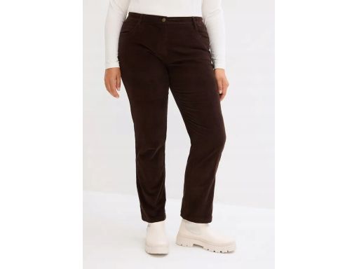 B.P.C spodnie sztruksowe ciemno brązowe r.52