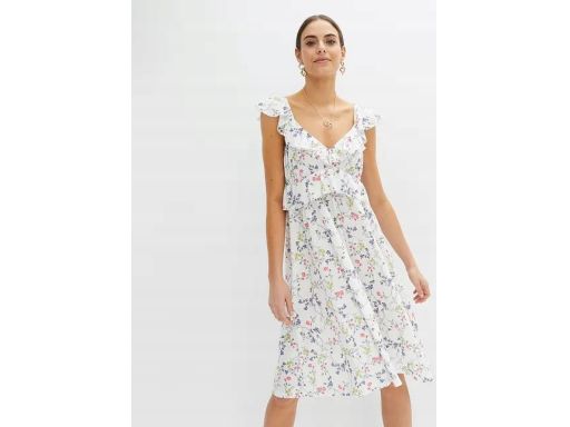 B.P.C sukienka z nadrukiem falbany urocza ^44/46