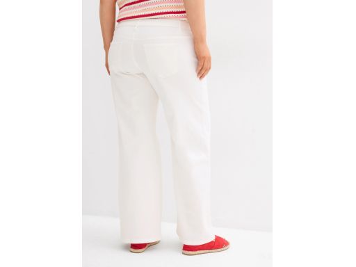 B.P.C jeansy damskie białe szerokie, luźne 44.