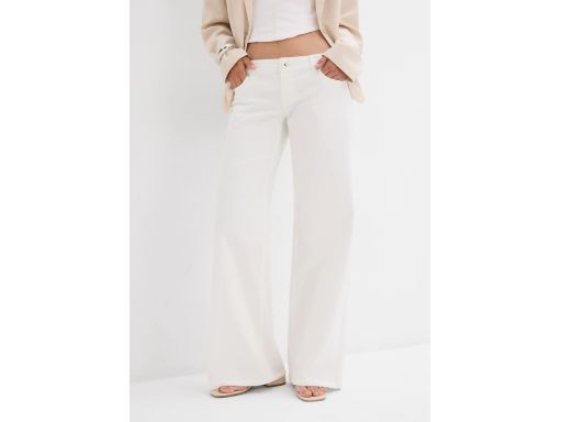 B.P.C jeansy damskie białe szerokie, luźne 44.