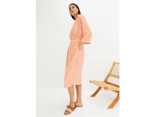 B.P.C sukienka morelowa z wiskozy kopertowa 50.