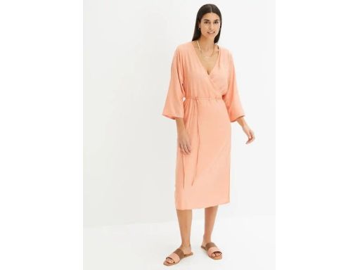 B.P.C sukienka morelowa z wiskozy kopertowa 50.