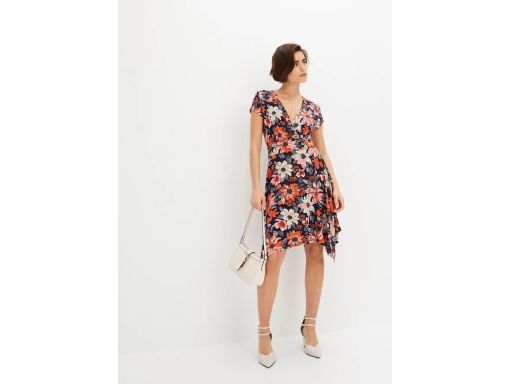 B.P.C asymetryczna sukienka w kwiaty r.36/38