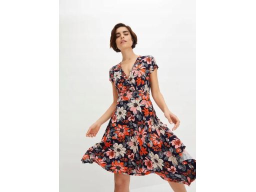 B.P.C asymetryczna sukienka w kwiaty r.36/38