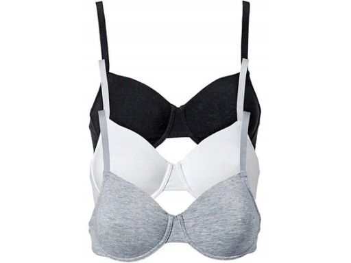 B.P.C 3-pak biustonoszy usztywnianych bawełnianych r.90B