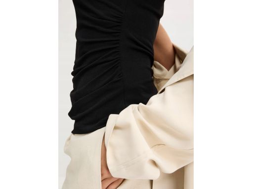 B.P.C czarny top z dekoracyjnym przewiązaniem ^40/42