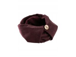 B.P.C komin dzianinowy szalik bordowy z guzikiem r.uniwersalny