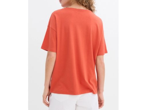 B.P.C t-shirt damski miedziany z białym wzorem 40/42.