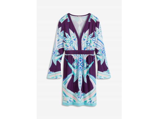 B.P.C sukienka rozkloszowana fioletowa we wzory ^44/46