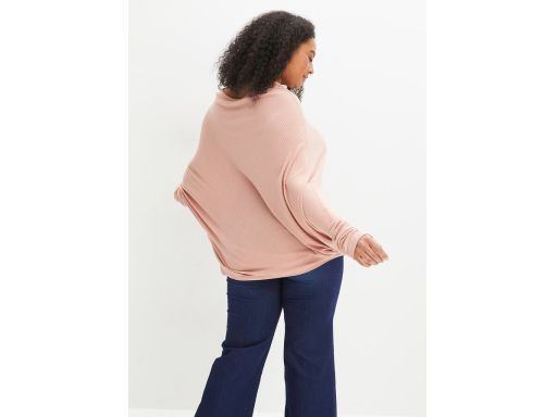 B.P.C sweter z asymetrycznym dołem pudrowy róż ^52/54