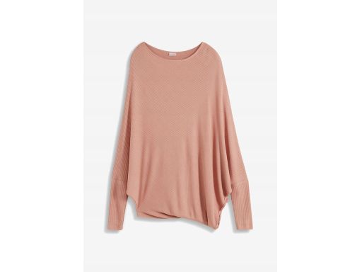 B.P.C sweter z asymetrycznym dołem pudrowy róż ^52/54