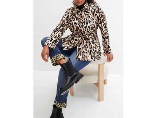 B.P.C krótki płaszcz trencz w cętki ^44