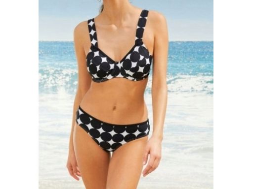 B.P.C bikini czarno-białe w duże grochy r.38(75C)
