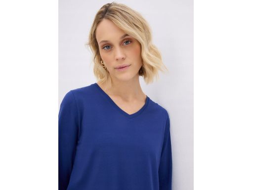 B.P.C granatowa bluzka asymetryczna z dżetami ^44/46