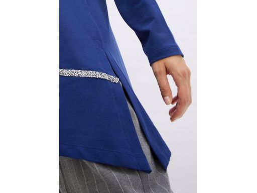 B.P.C granatowa bluzka asymetryczna z dżetami ^44/46