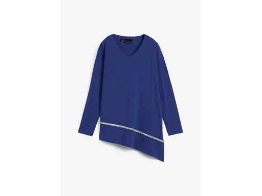 B.P.C granatowa bluzka asymetryczna z dżetami ^44/46