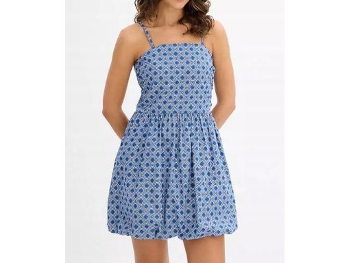 B.P.C sukienka bombka niebieska we wzory r.38