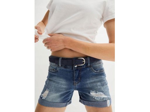 B.P.C pasek ze skóry naturalnej granatowy r.90