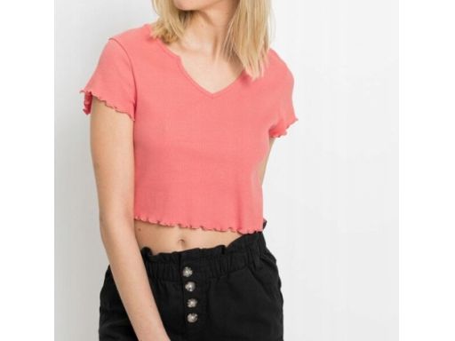 B.P.C t-shirt damski prążek krótki 40/42.