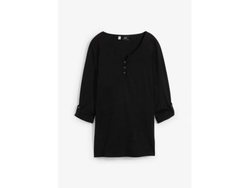 B.P.C czarna bluzka z podpinanymi rękawami r.56/58