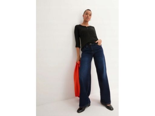 B.P.C czarna bluzka z podpinanymi rękawami r.56/58