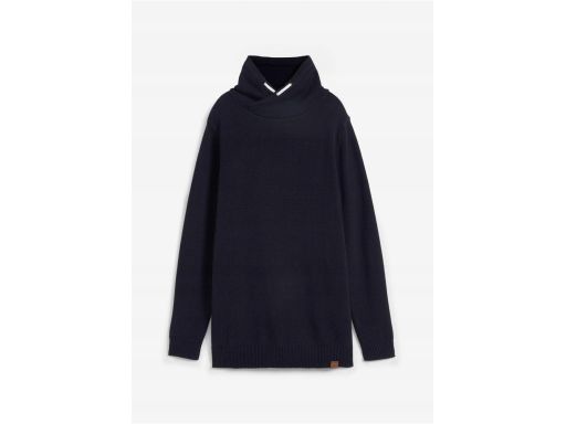 B.P.C granatowy sweter z szalowym kołnierzem r.36/38