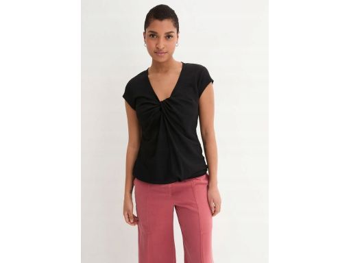 B.P.C t-shirt czarny strukturalny z przewiązaniem r.44/46