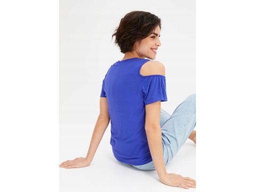 B.P.C bluzka niebieska z koronką odkryte ramiona r.36/38