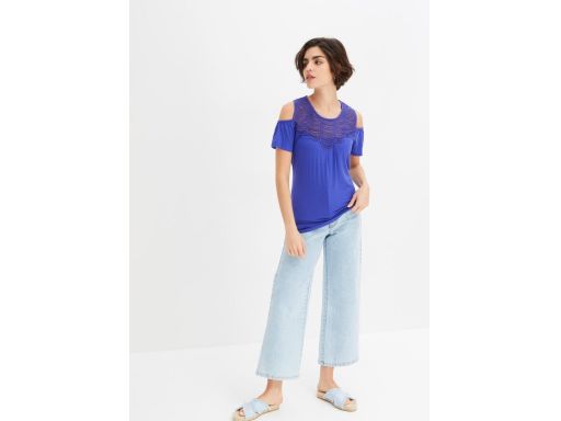 B.P.C bluzka niebieska z koronką odkryte ramiona r.36/38