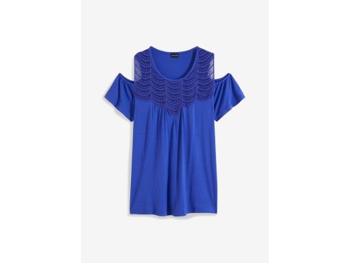 B.P.C bluzka niebieska z koronką odkryte ramiona r.36/38