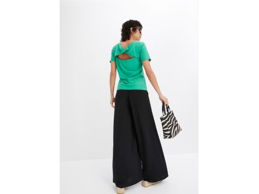 B.P.C zielona bluzka z wycięciem i wywinięciem na plecach r.40/42