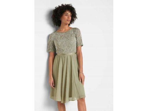 B.P.C sukienka z koronką zielona premium 40.