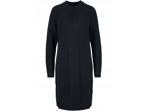 B.P.C sukienka dzianinowa czarna ze splotem dekoracyjnym ^40/42