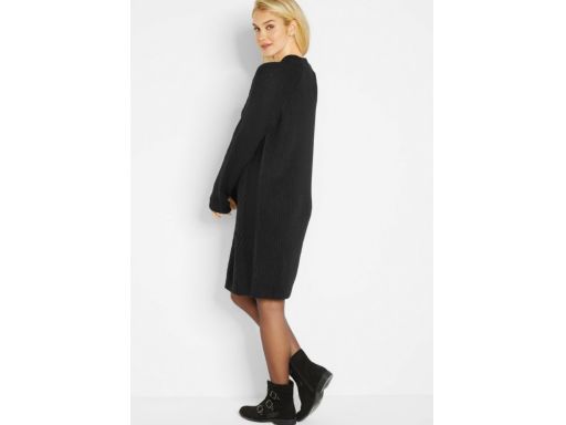 B.P.C sukienka dzianinowa czarna ze splotem dekoracyjnym ^40/42