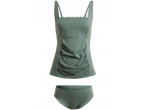 B.P.C tankini zielone z figami oliwkowe z marszczeniem ^38