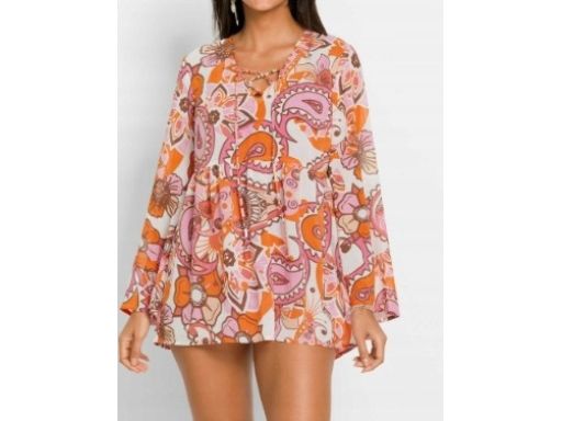 B.P.C szyfonowa tunika plażowa we wzory ^44