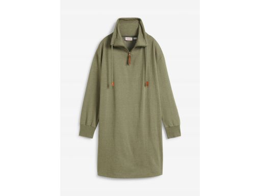 B.P.C sukienka dresowa z napisami na plecach oliwkowa 32/34.