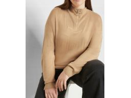 B.P.C bluzka dzianinowa ze stójką beżowa ^48/50