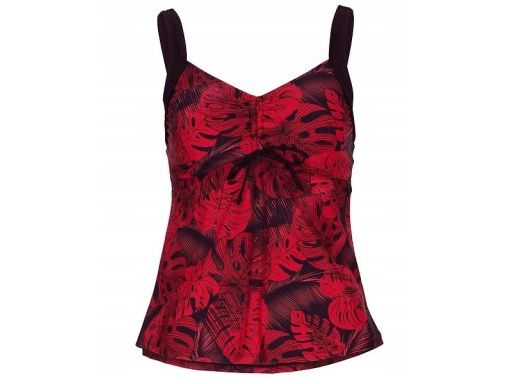 B.P.C top tankini czarno-czerwony w liście 48.
