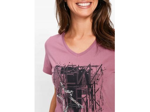 B.P.C różowy t-shirt z nadrukiem i cekinami r.36/38