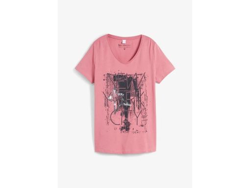 B.P.C różowy t-shirt z nadrukiem i cekinami r.36/38