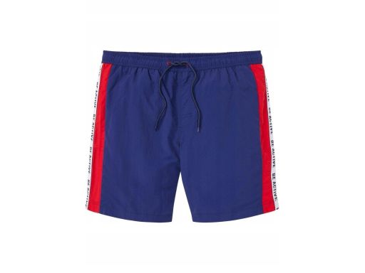 B.P.C męskie szorty kąpielowe granatowe z lampasami 60/62.