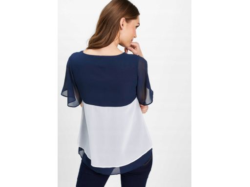 B.P.C bluzka szyfonowa dwuwarstwowa z koronką r.40