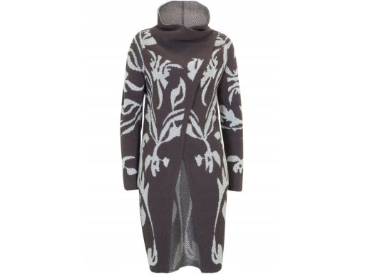 B.P.C asymetryczny kardigan szary we wzory r.44/46