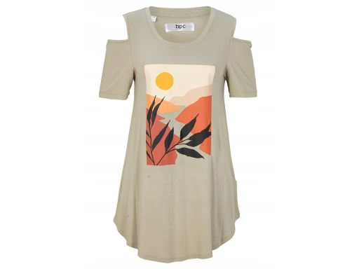 B.P.C t-shirt odkryte ramiona z nadrukiem ^40/42