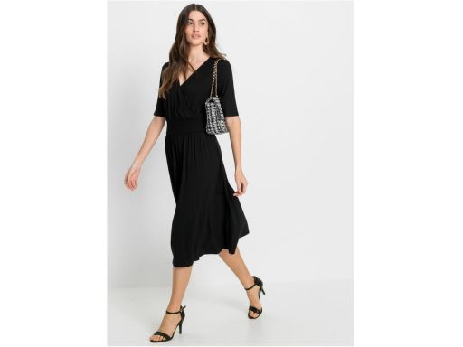 B.P.C sukienka midi czarna dżersejowa 32/34.