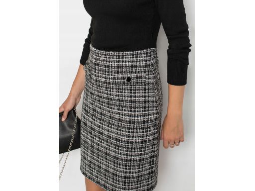 B.P.C sukienka dzianinowa 2w1 góra czarna dół czarno-biały ^48/50