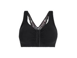 B.P.C biustonosz czarny zapięcie przód z koronką 75B.
