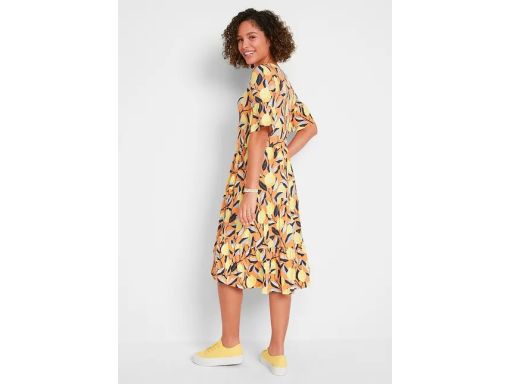 B.P.C sukienka midi z nadrukiem 40/42.